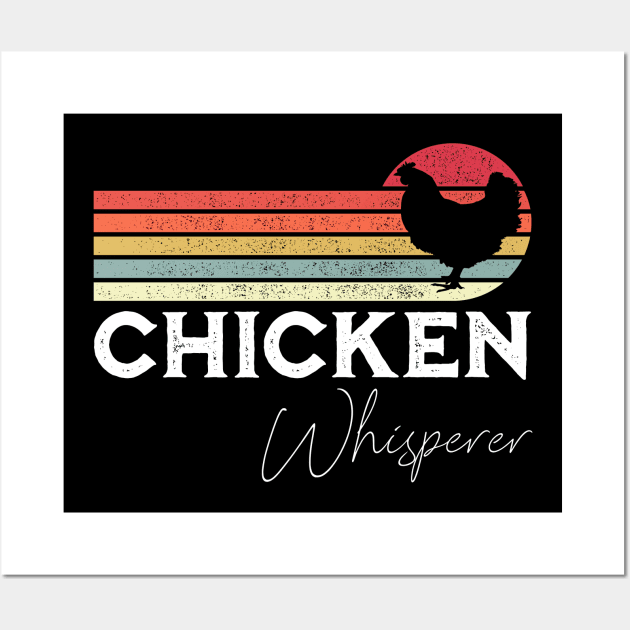 The Chicken Whisperer Funny Chicken Lover Farming Retro Gift Wall Art by grendelfly73